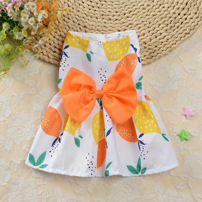 Cute Butterfly Floral Printed Pet Dress