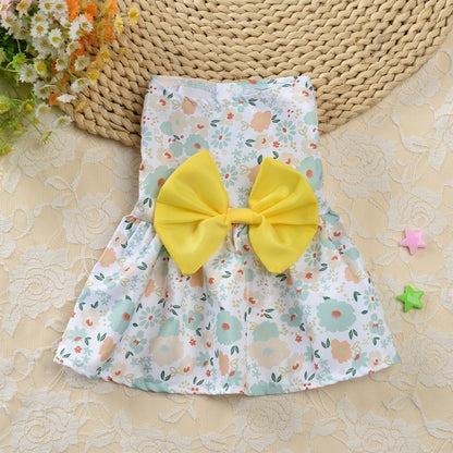 Cute Butterfly Floral Printed Pet Dress