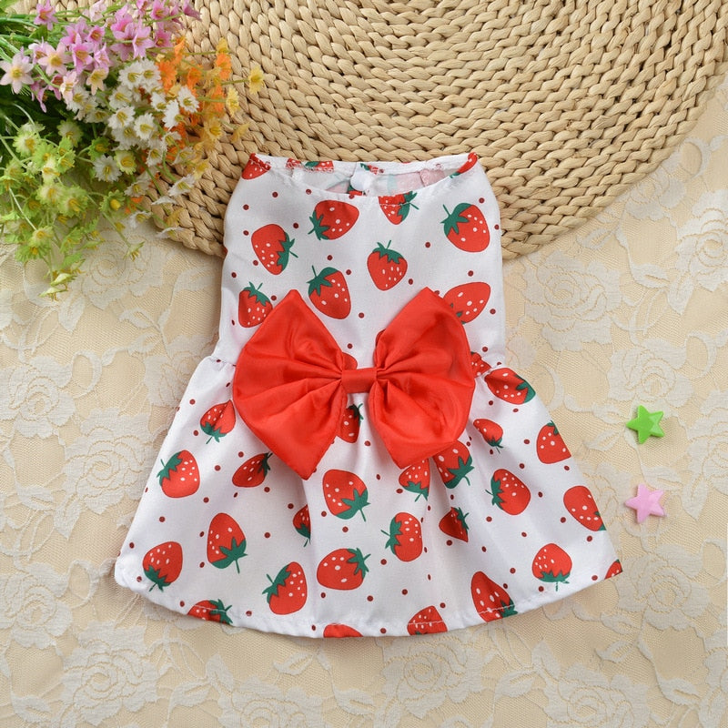 Cute Butterfly Floral Printed Pet Dress