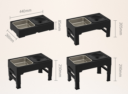 Adjustable Stainless Floating Table Dog Feeder