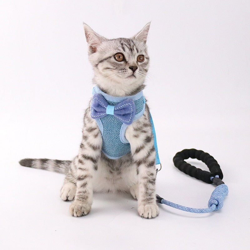 Cotton Pet Cat Chest And Back Leash