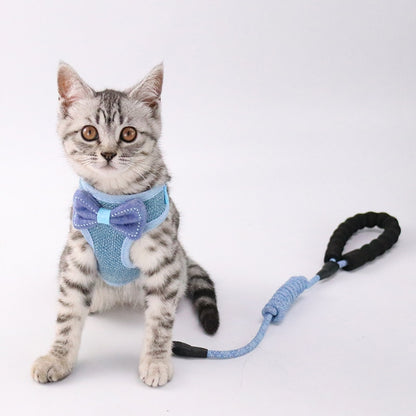 Cotton Pet Cat Chest And Back Leash