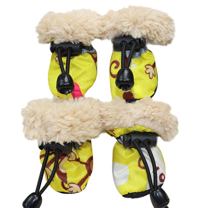 4pcs Winter Thick Warm Pet Dog Shoes