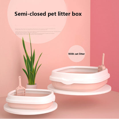 Portable Cute Anti-Splash Cat Litter Box With Scoop