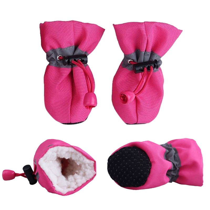 4pcs Winter Thick Warm Pet Dog Shoes