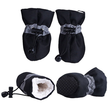 4pcs Winter Thick Warm Pet Dog Shoes