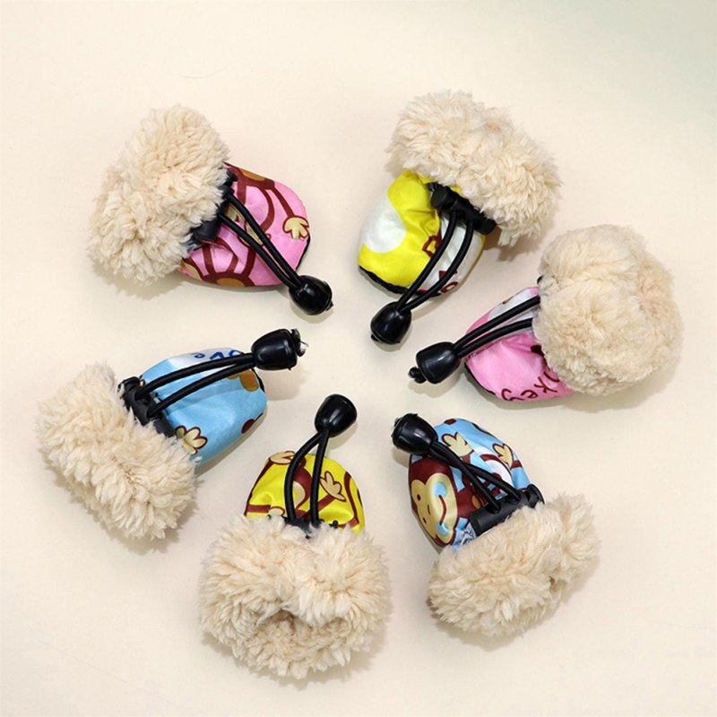 4pcs Winter Thick Warm Pet Dog Shoes