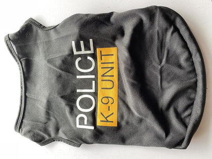 Cool Police Suit Black Elastic Dog Vest