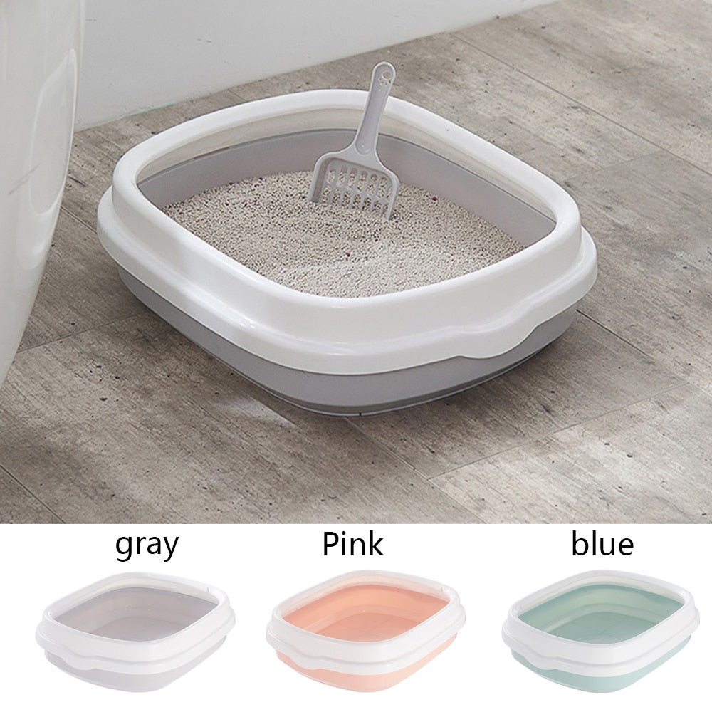 Portable Cute Anti-Splash Cat Litter Box With Scoop