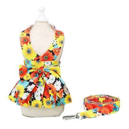 Dog Dress With Leash Set