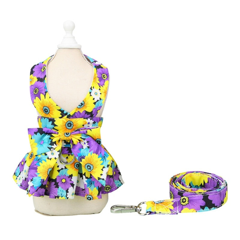 Dog Dress With Leash Set