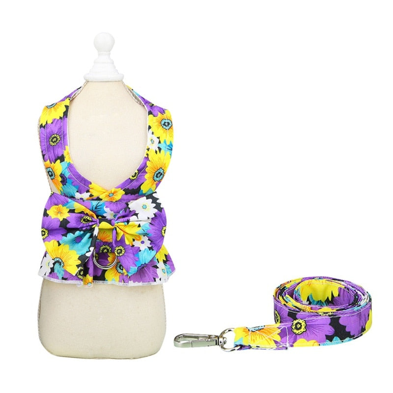 Dog Dress With Leash Set