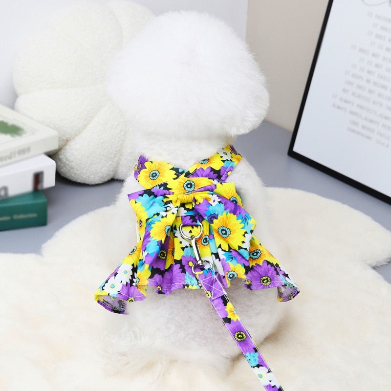 Dog Dress With Leash Set