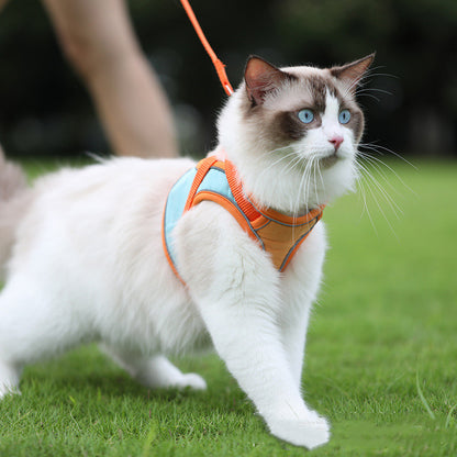 Soft Suede Anti Escape Reflective Cat Harness Leash